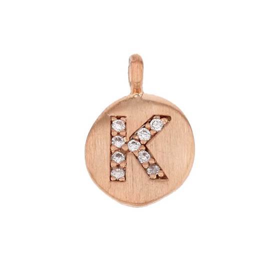 8mm disc cubic zirconia initial k charm