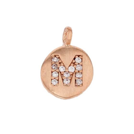 8mm disc cubic zirconia initial m charm