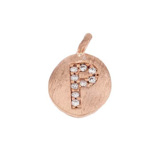 8mm disc cubic zirconia initial p charm