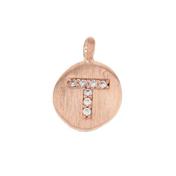 8mm disc cubic zirconia initial t charm