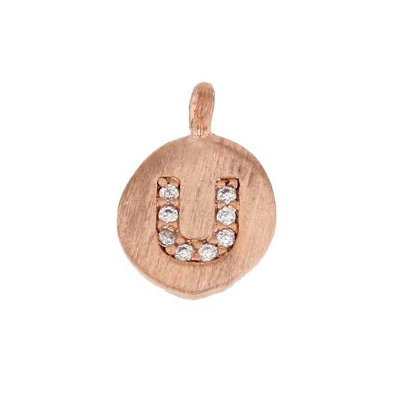 8mm disc cubic zirconia initial u charm