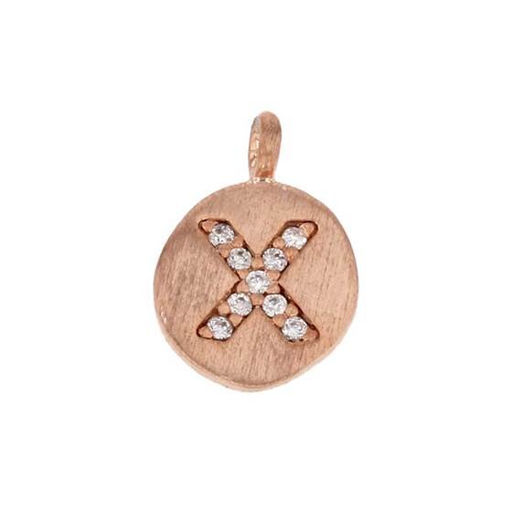 8mm disc cubic zirconia initial x charm