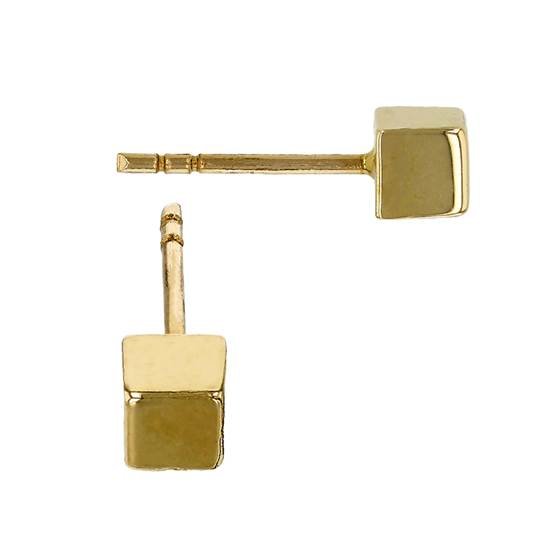 14ky 2mm cube stud earring