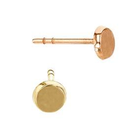 14k Round Button Disc Stud Earring | Bella Findings House