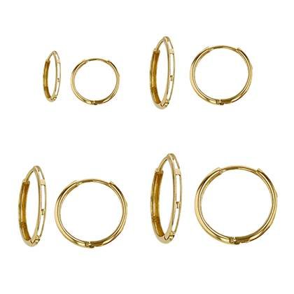 18K 2mm Thick Huggie Hoop Earring