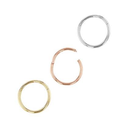 14K 1mm Thick Body Ring, Segment Clicker