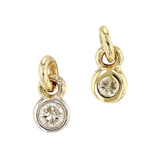 14ky 2.5mm diamond bezel drop charm