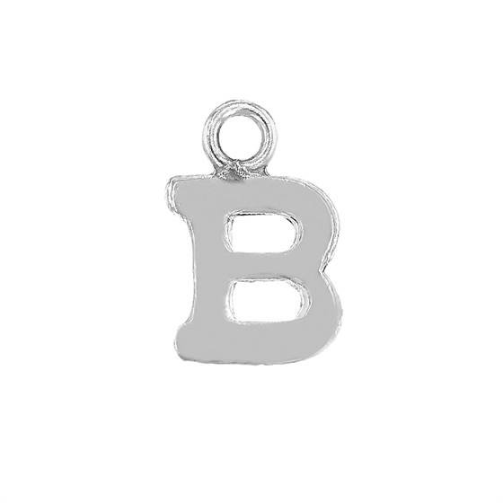 ss 8mm block style letter b charm