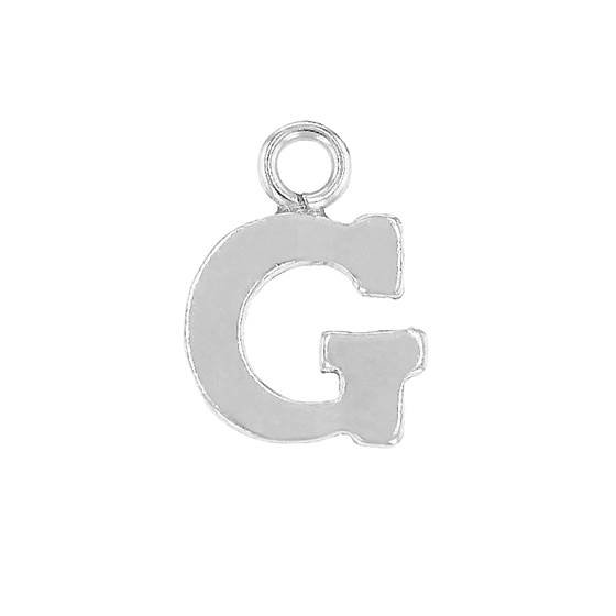 ss 8mm block style letter g charm