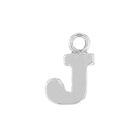 ss 8mm block style letter j charm