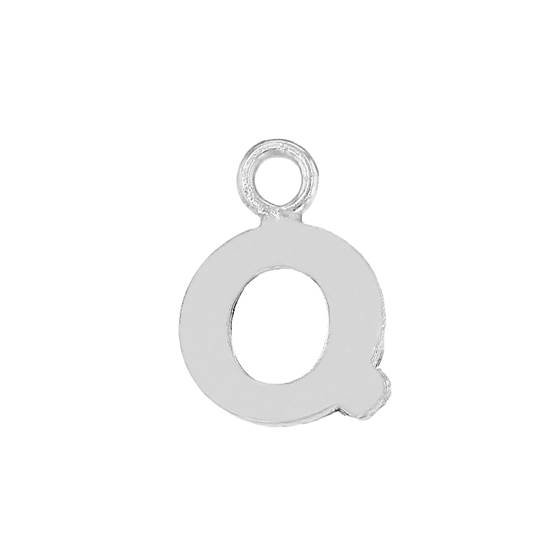 ss 8mm block style letter q charm