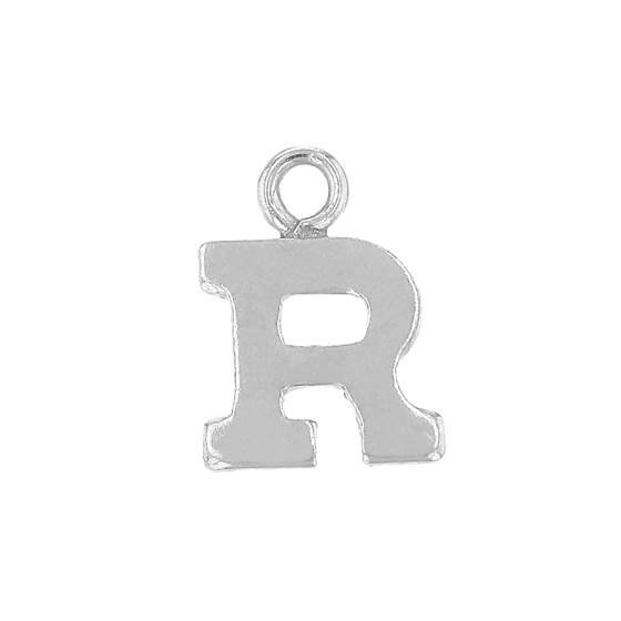 ss 8mm block style letter r charm