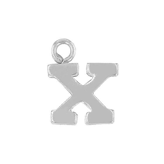 ss 8mm block style letter x charm