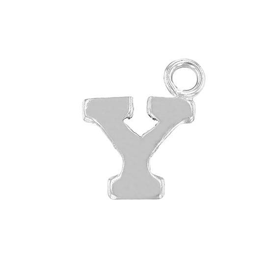 ss 8mm block style letter y charm