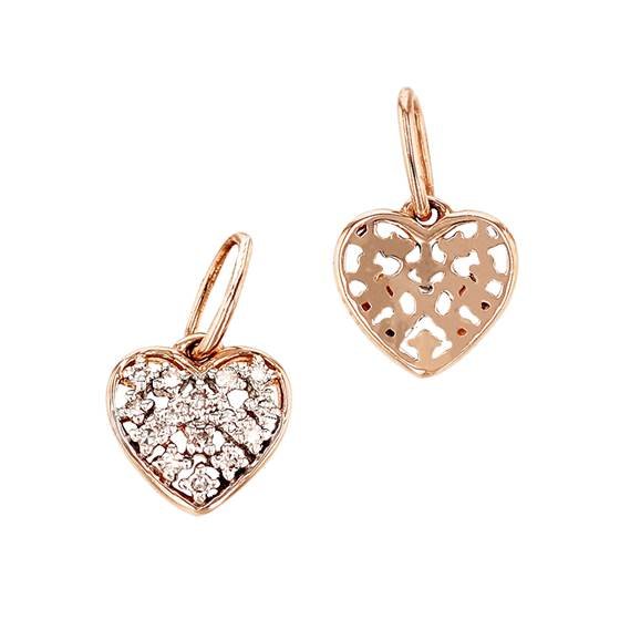 14kr 7mm diamond diamond heart charm