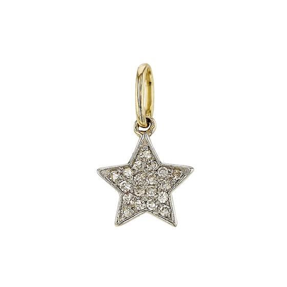 14ky 7.5mm diamond diamond star charm