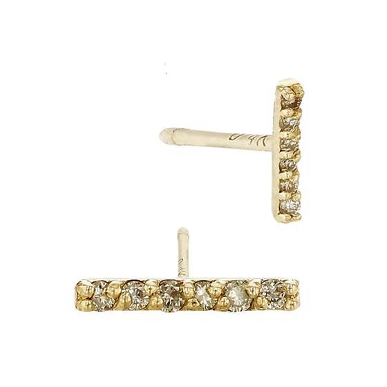 14ky 7.5x1mm 6dia..03ct diamond straight bar stud earring