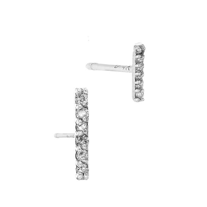 14kw 7.5x1mm 6dia..03ct diamond straight bar stud earring