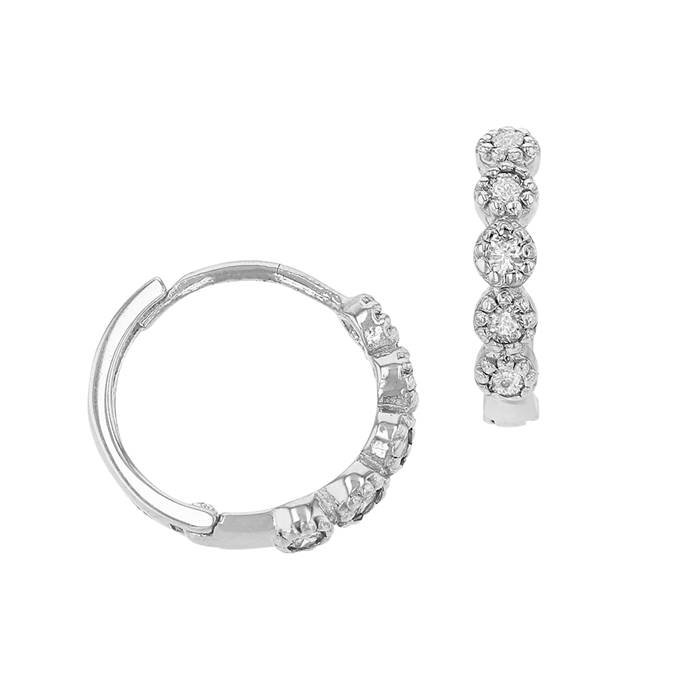 14kw 11mm 5dia .10ct diamond huggie earing