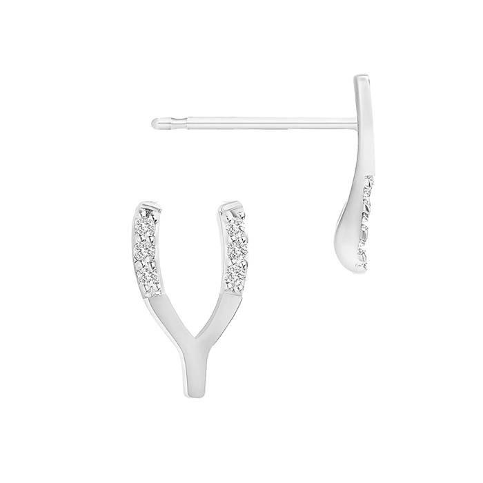 14kw 10x6mm 6dia.035ct diamond wishbone earring