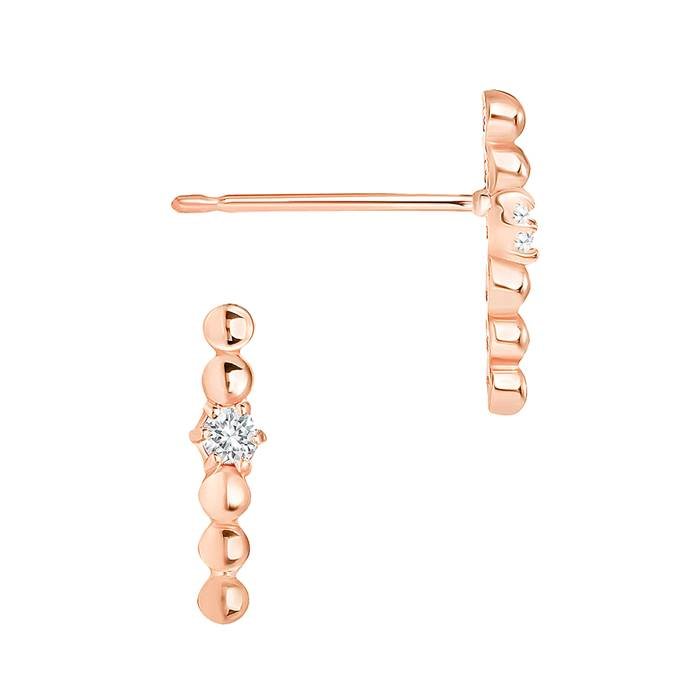 14kr 1dia.035ct 11.5mm diamond round bar earring