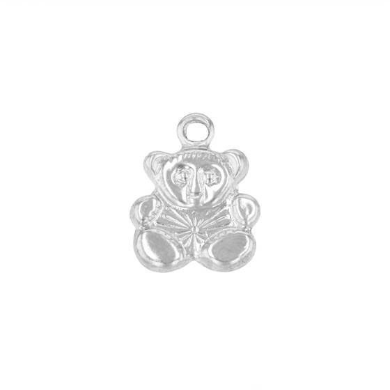 ss 9x6mm teddy bear charm