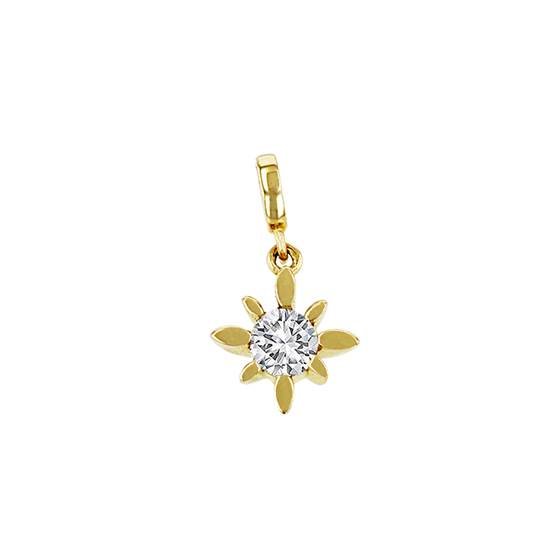 14ky 6mm diamond compass star charm