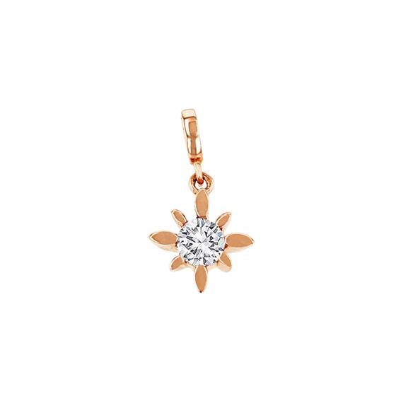 14kr 6mm diamond compass star charm