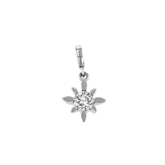 14kw 6mm diamond compass star charm