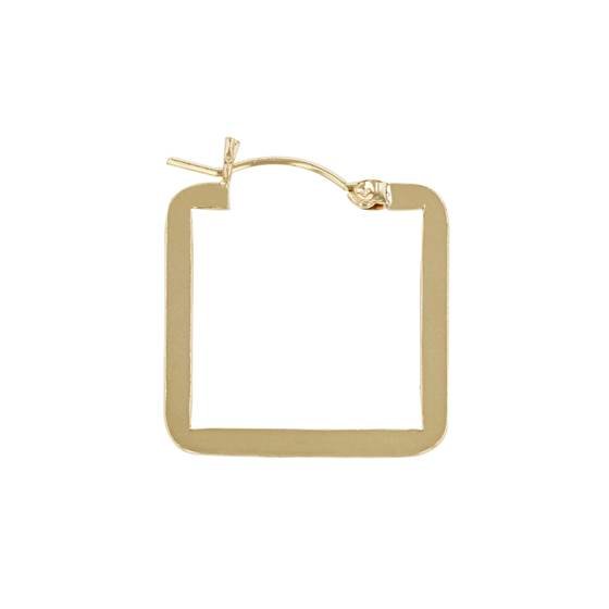 gf 25mm square flat wire click earring