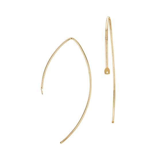 gf 24x50mm v shape flat end earwire with hole