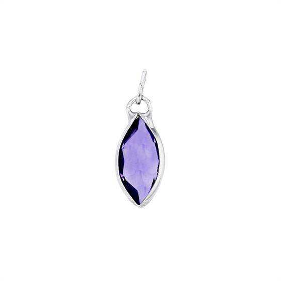 14kw marquee shape bezel set charm february birthstone 6x3mm amethyst