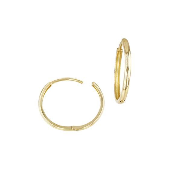 14ky 18x1.6mm round plain huggie earring