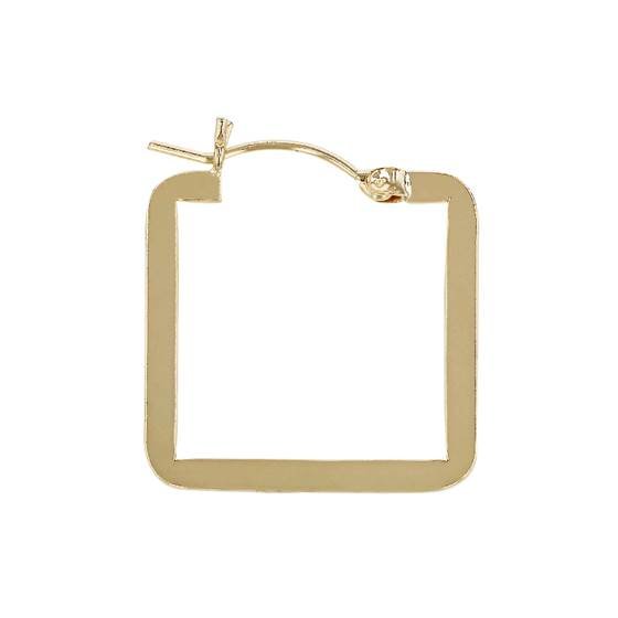 gf 30mm square flat wire click earring