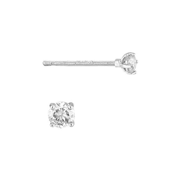 14kw 2mm 1dia.036ct diamond solitaire stud earring (champaigne diamond)