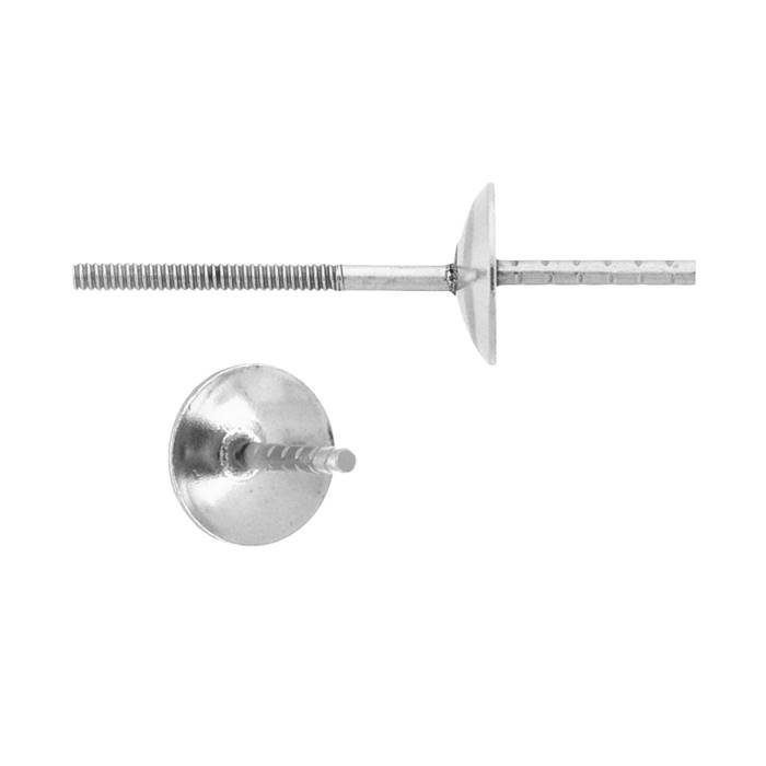 14kw 4mm cup screw post pearl stud earring