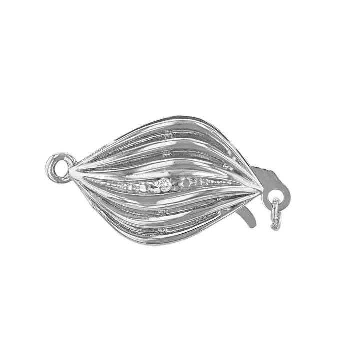 14kw 18x10mm diamond accent flat spiral clasp