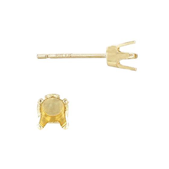 14ky 1.25mm light weight 4 prong earring