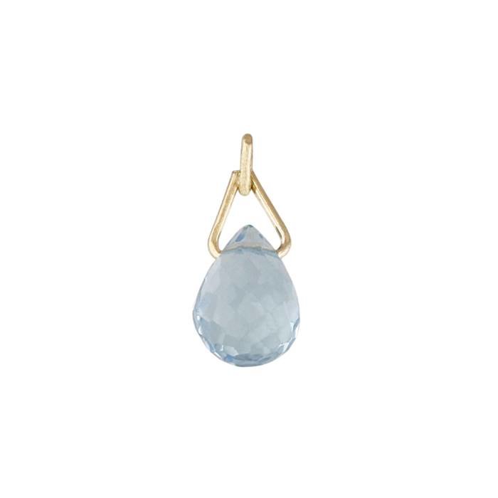 14ky 6x4mm blue topaz drop charm december birthstone