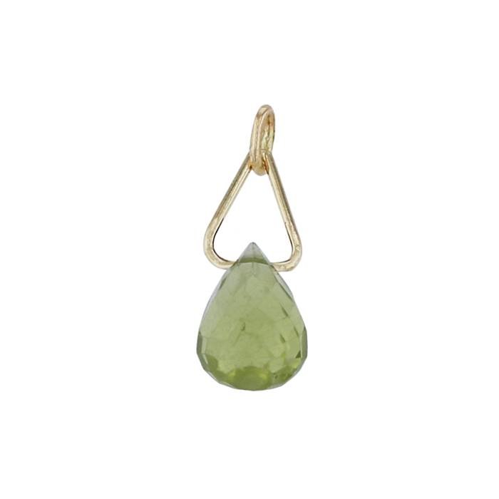 14ky 6x4mm peridot drop charm august birthstone