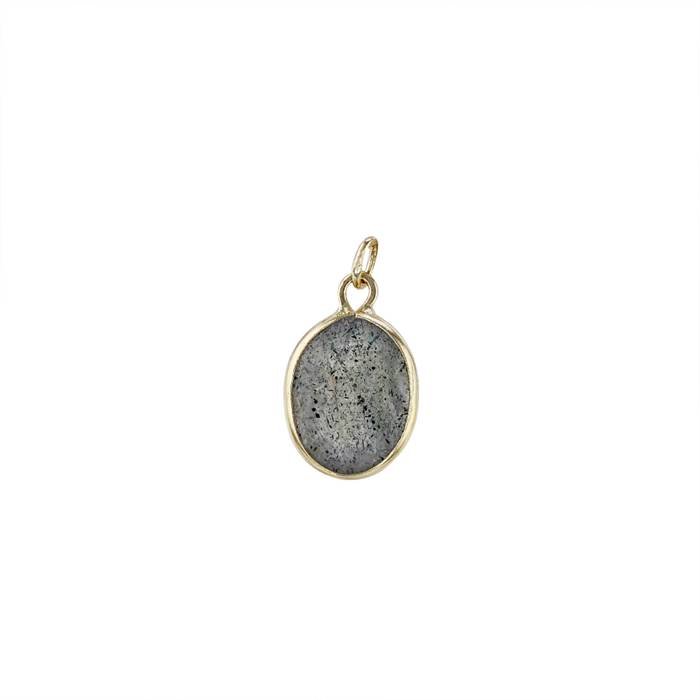 14ky 4x3mm labradorite oval bezel set charm march birthstone