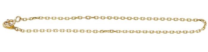 14ky 7 inches 1.0mm chain width drawn cable chain bracelet