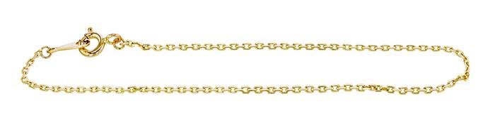 14ky 7 inches 0.7mm chain width drawn cable chain bracelet