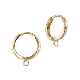 14K Click Huggie Earring With Open Ring