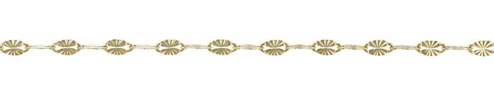 14K Gold Chain Diamond Cut Starburst Flat Cable Chain