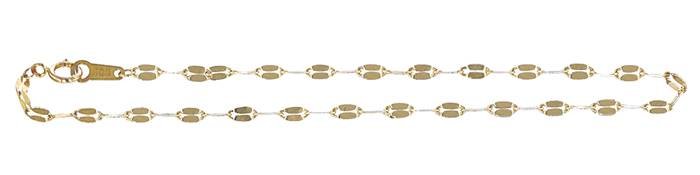 14ky 7 inches 1.8mm chain width elongated dapped chain bracelet