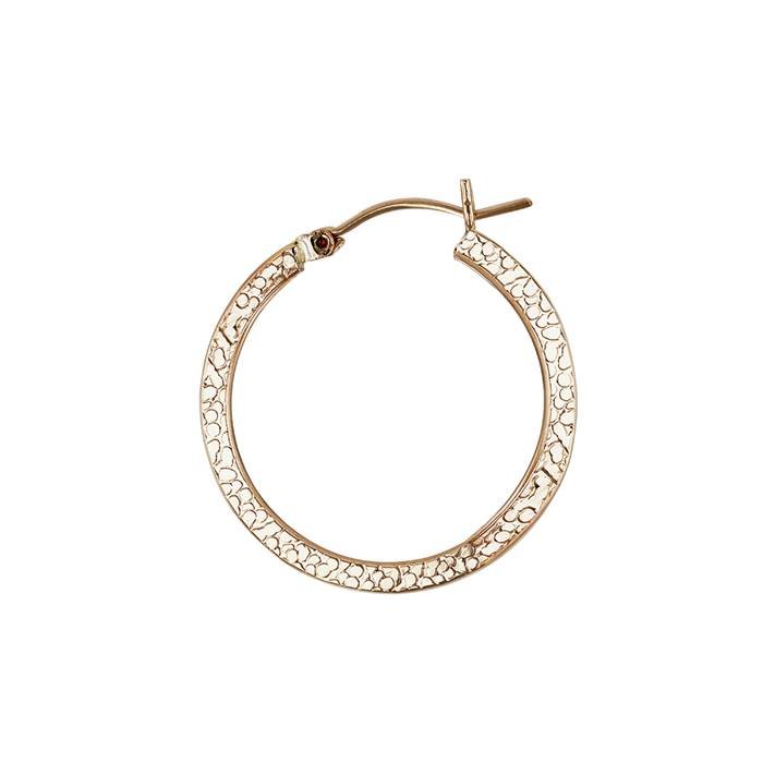 gf textured flat snap hoop earring