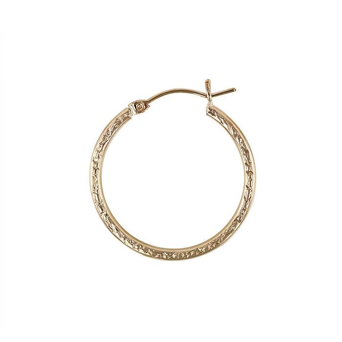 gf textured snap hoop earring