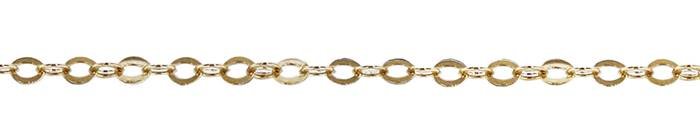 14K Gold Chain 1.1mm Width Flat Round Cable Chain