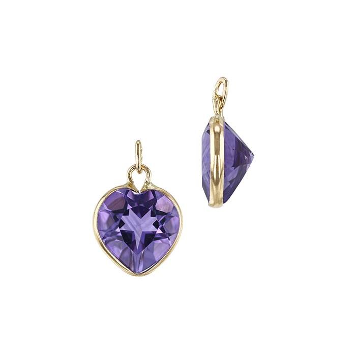 14ky 5mm heart amethyst charm february birthstone